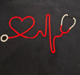 FELPA RICAMATA "HEART"   UOMO / DONNA FULL ZIP - oss infermieri medici