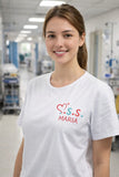 T SHIRT BIANCA RICAMATA Manica corta O.S.S. maglia oss UOMO DONNA