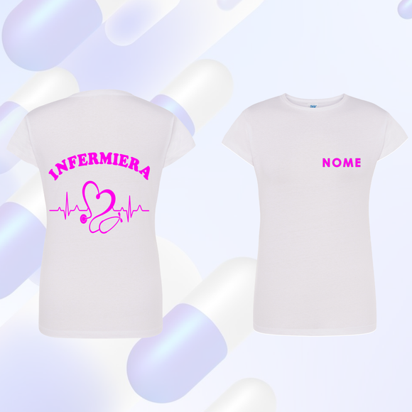 T SHIRT Manica corta INFERMIERA maglia  DONNA - Vari Colori