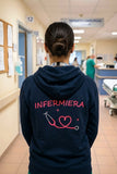 FELPA RICAMATA "INFERMIERA new"   DONNA FULL ZIP - oss infermieri medici