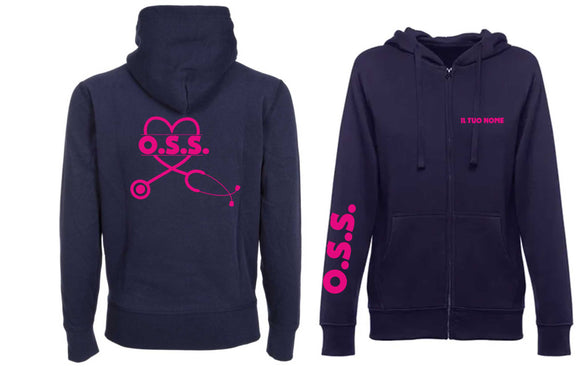 NUOVA FELPA con Cappuccio  O.S.S. PLUS  UOMO / DONNA FULL ZIP - oss new