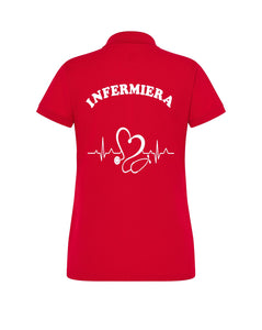 POLO DONNA INFERMIERA COLORATE PERSONALIZZATE 100% COTONE