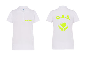 POLO MANICA CORTA BIANCA  NUOVA O.S.S. PERSONALIZZATA  100 % COTONE