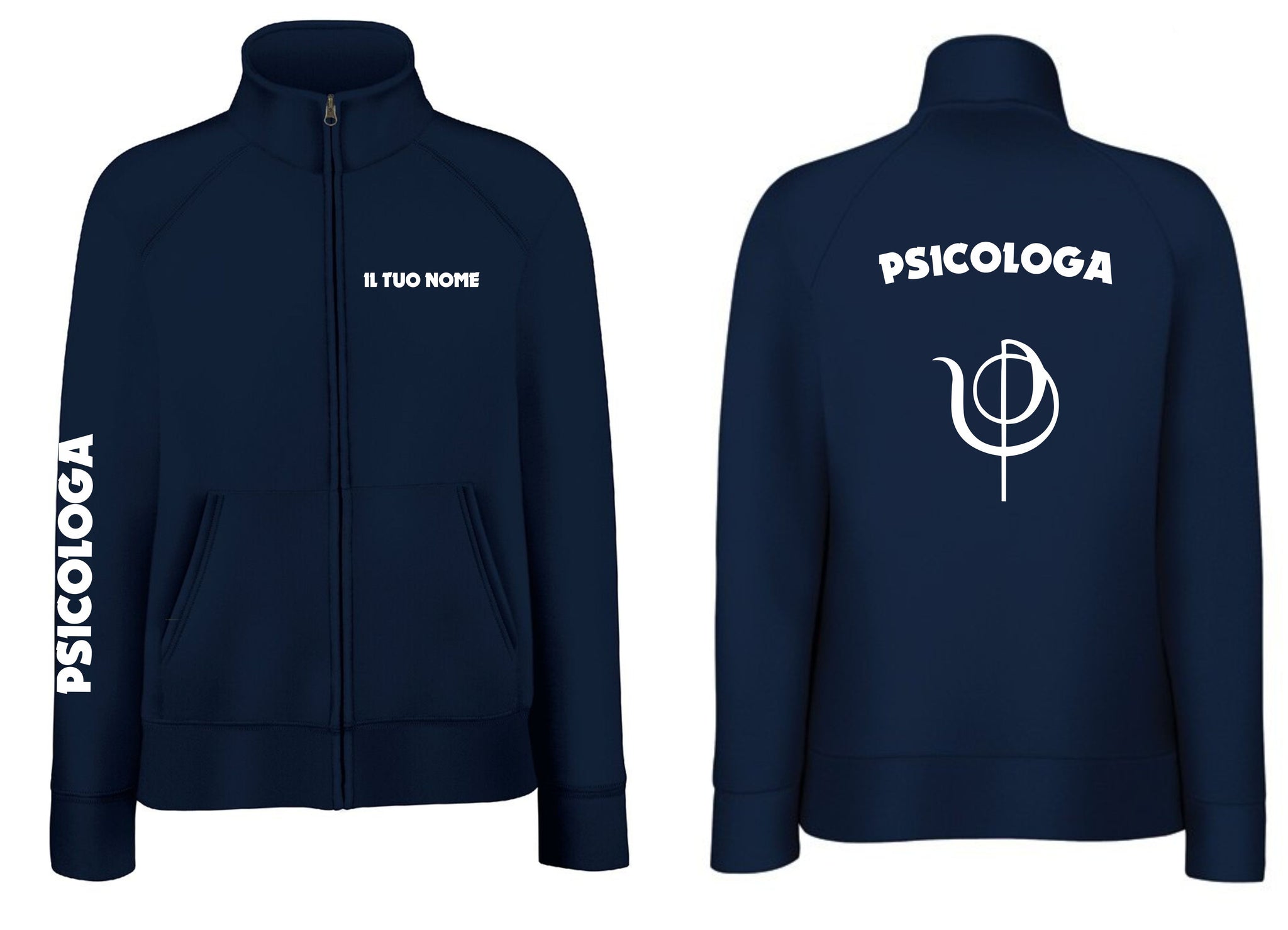 FELPA PSICOLOGA PLUS UOMO DONNA FULL ZIP PSICOLOGO Urban