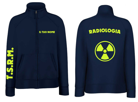 FELPA RADIOLOGIA TSRM PLUS  UOMO / DONNA FULL ZIP - CON O SENZA CAPPUCCIO