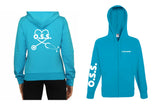 FELPA DONNA  ZIP E CAPPUCCIO TURCHESE O.S.S. - NEW OSS