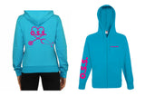 FELPA DONNA  ZIP E CAPPUCCIO TURCHESE O.S.S. - NEW OSS