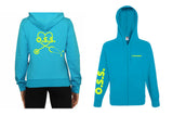 FELPA DONNA  ZIP E CAPPUCCIO TURCHESE O.S.S. - NEW OSS