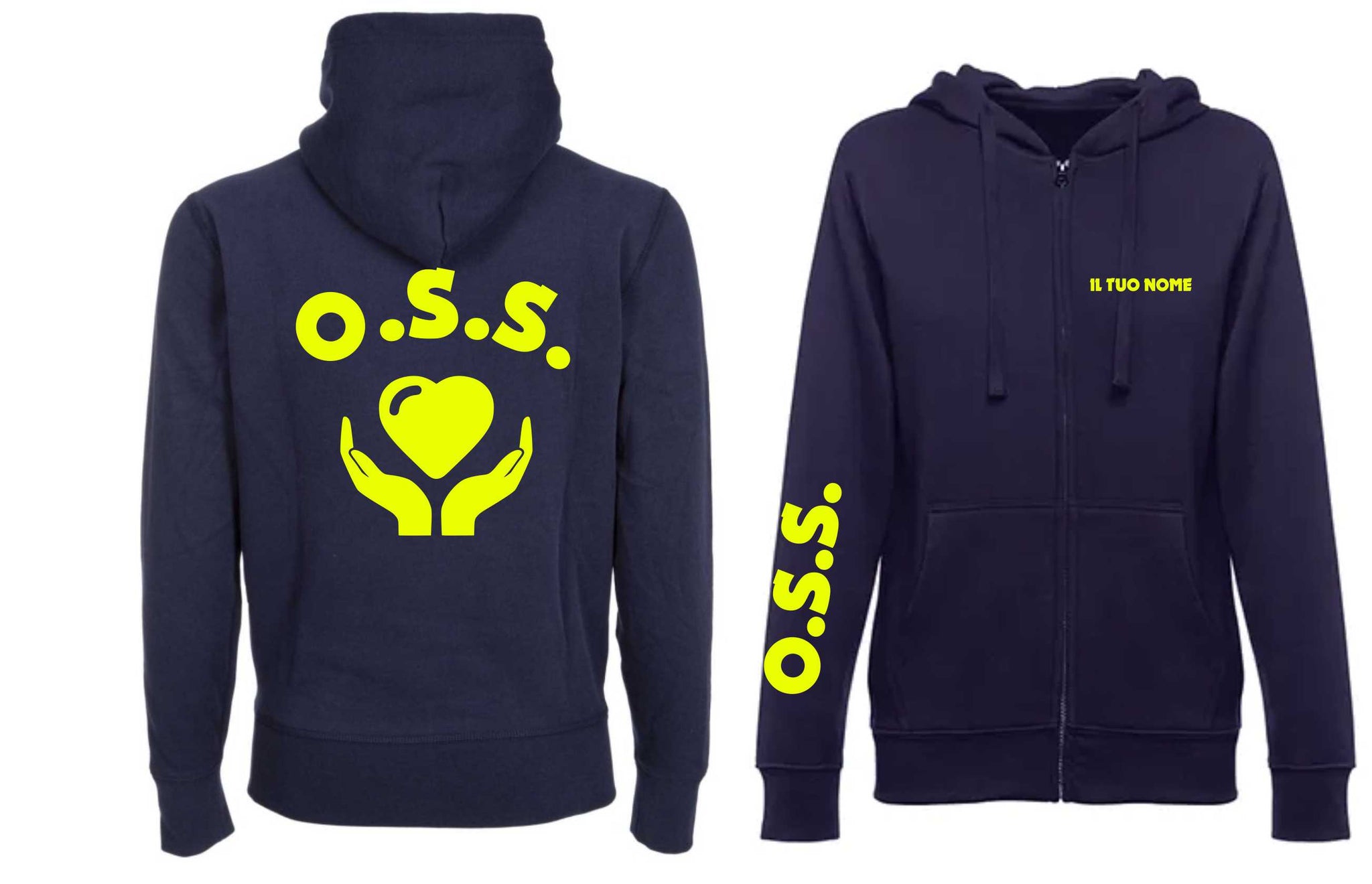 FELPA Con Cappuccio O.S.S. PLUS UOMO DONNA FULL ZIP oss Urban Mood Store