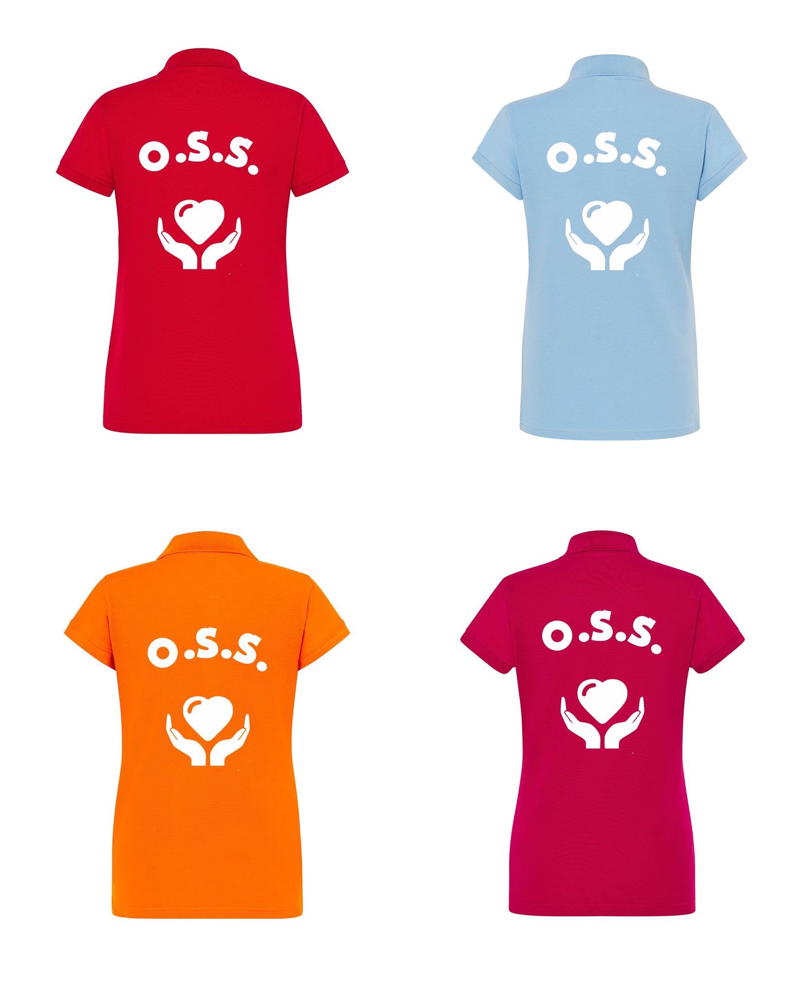 NUOVE POLO DONNA O.S.S. COLORATE PERSONALIZZATE 100 COTONE
